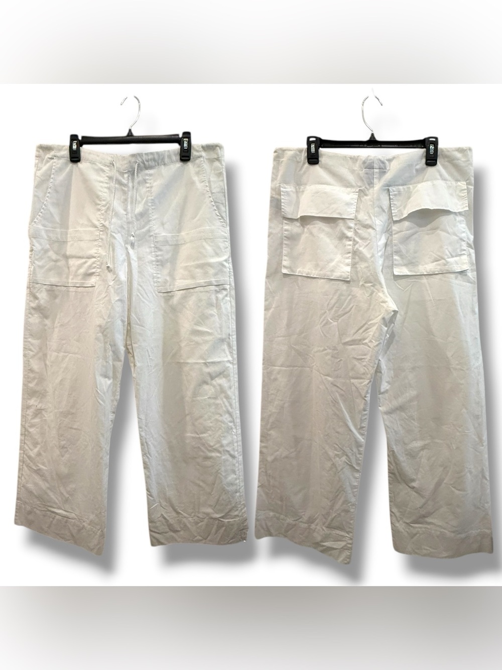 Local European Wide Leg  Drawstring Linen Pants
